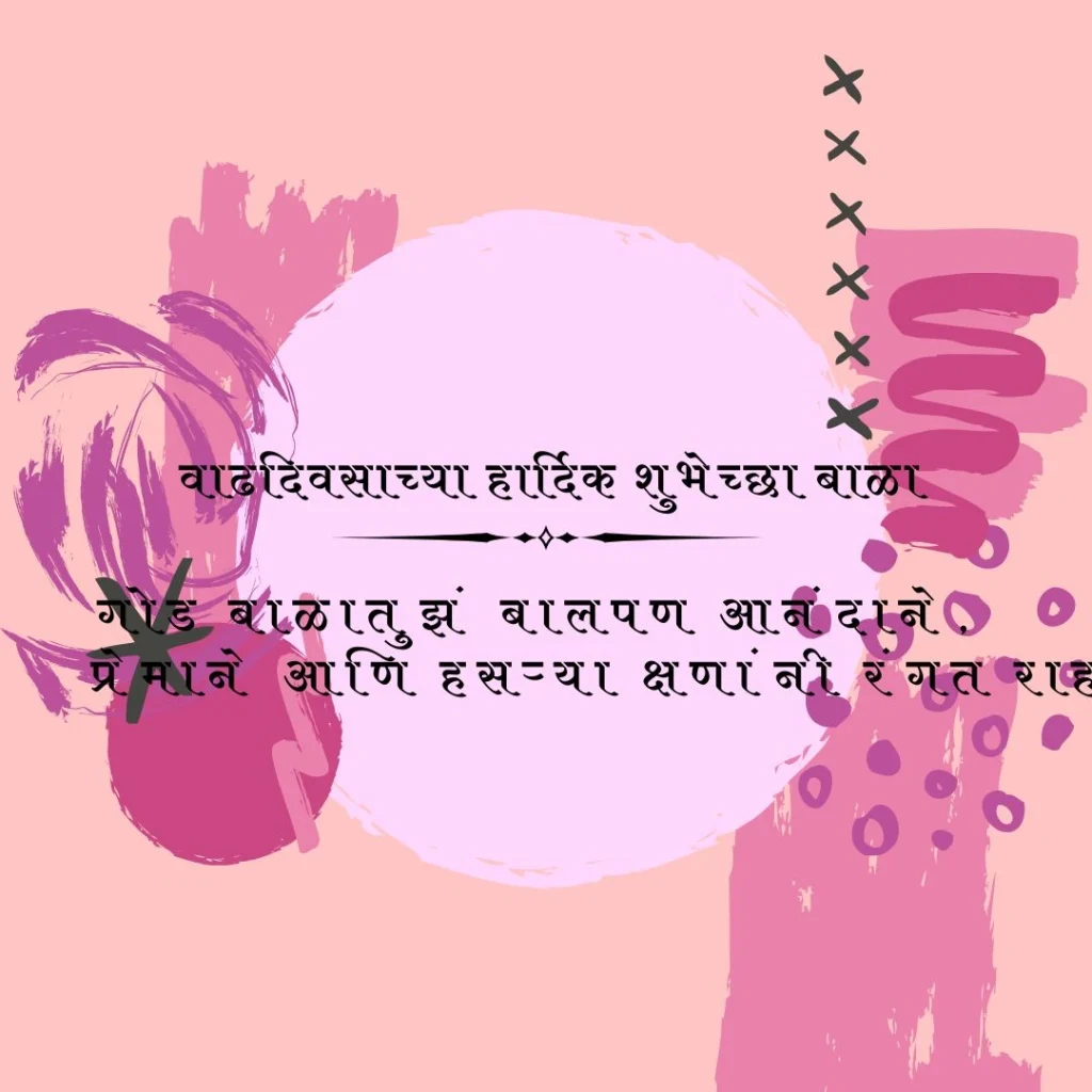 वाढदिवसाच्या हार्दिक शुभेच्छा बाळा